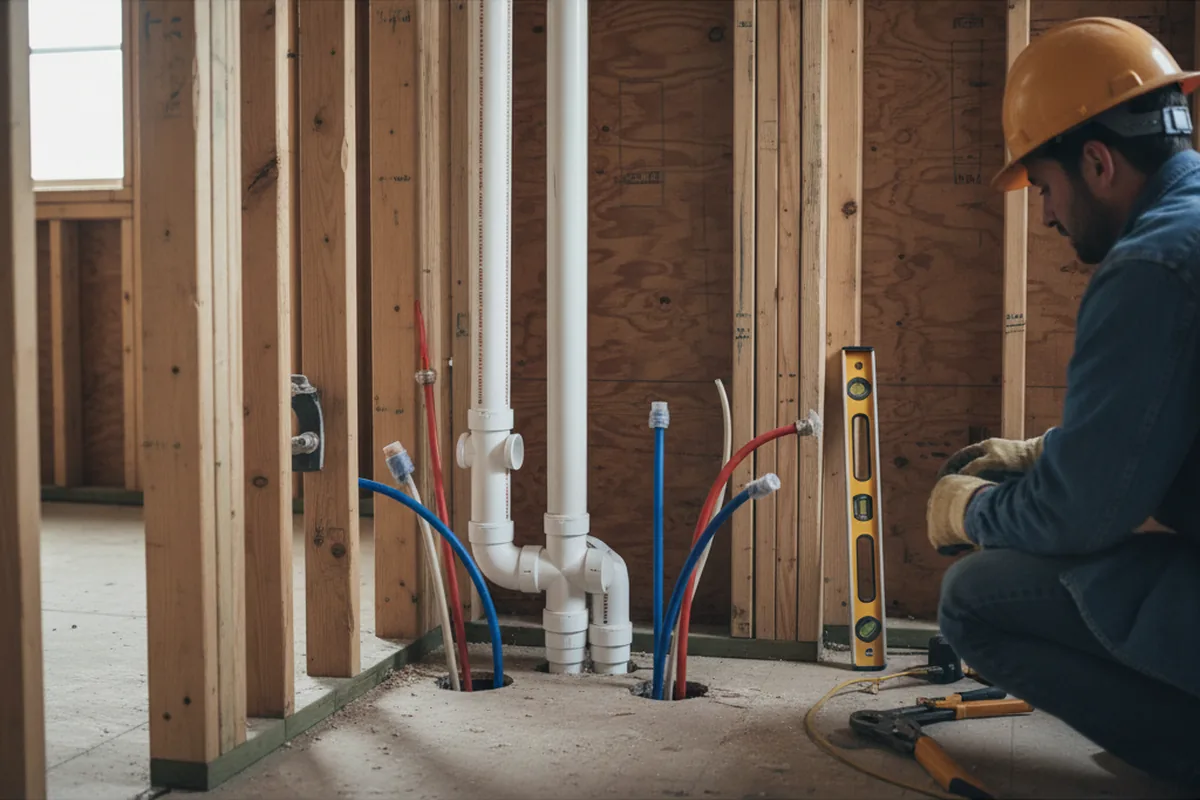 Drain and supply rough-in during Drain Cleaning in Hartstown